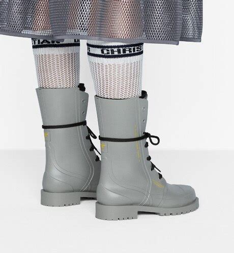 Diorcamp Ankle Boot Gray Dior Oblique Rubber and Neoprene